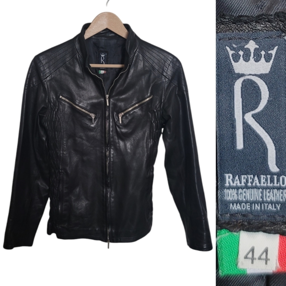 Raffaello Genuine Italian Leather Moto Jacket